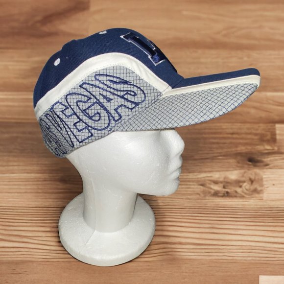 NEW Adult Las Vegas Embroidered Baseball Cap Grey and Navy Blue - Picture 1 of 6